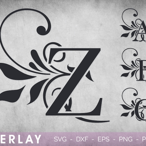 Elegant Alfabet SVG | direct downloaden | commercieel gebruik | afdrukbare vectorclipillustraties | Floral Font SVG | Monogram Alfabet SVG | Initialen