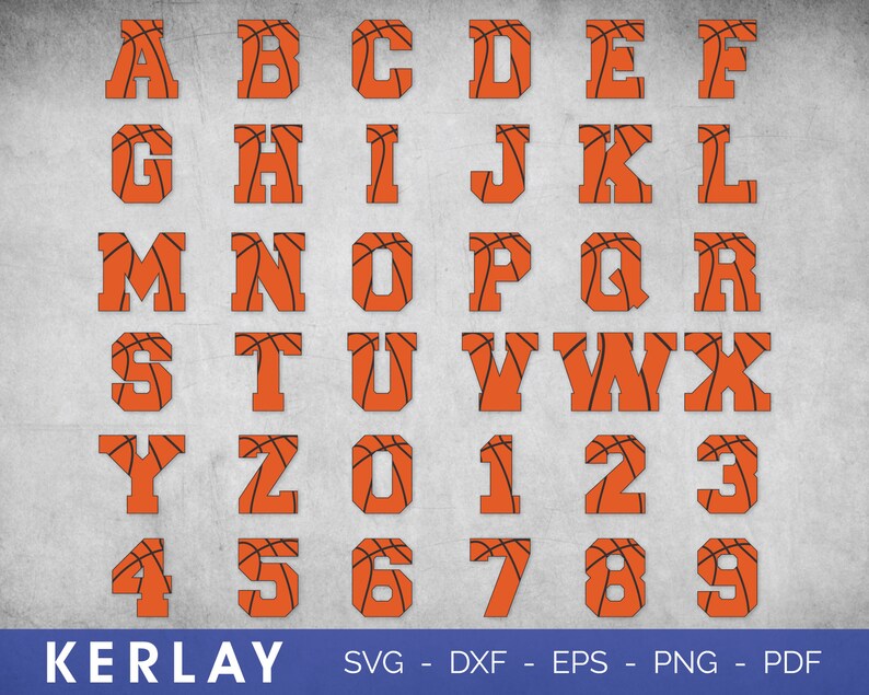 Basketball Font SVG Basketball Alphabet Basketball Font Etsy