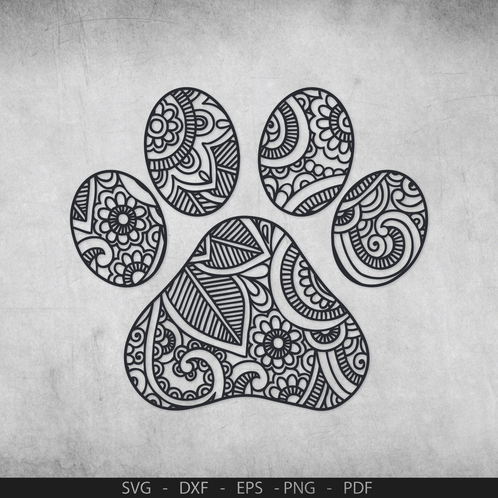 Dog Paw SVG Zentangle SVG Mandala SVG Pawprint Svg Paw Etsy UK