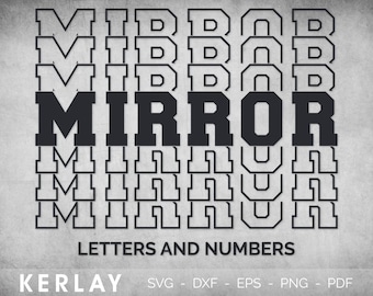 mirror font svg instant download commercial use etsy