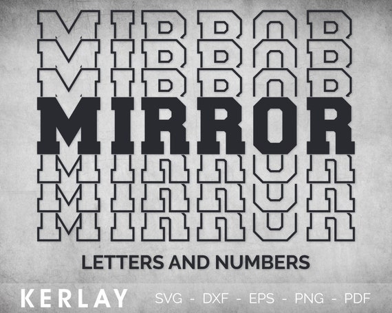 mirror font svg instant download commercial use etsy