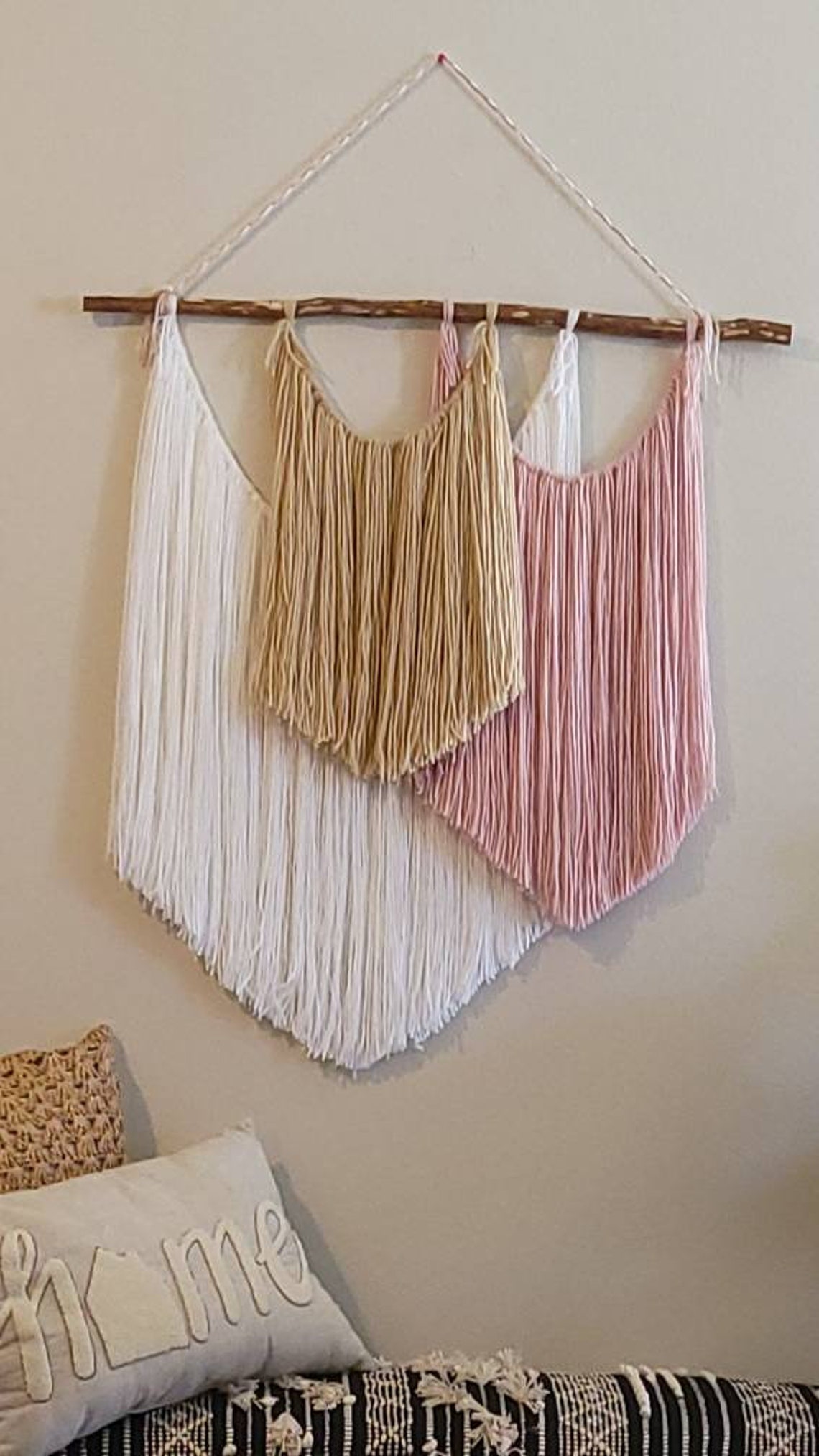 Wall Decor Boho Bohemian Yarn Art Etsy