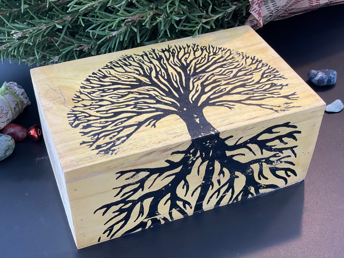 Tree Of Life Wooden BoxTree Of Life DesignKeepsake Etsy