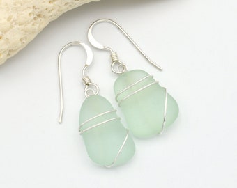 beach glass wire wrapped zebra dangle earrings sea glass earrings-black and white sea glass earrings-woman/'s gift-weddings-zebra jewelry