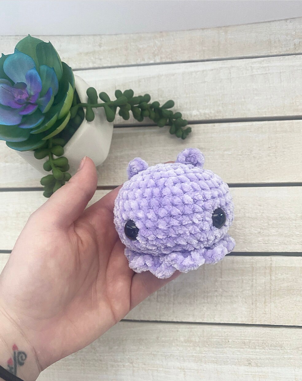Cuddle Fish Amigurumi Plush Crocheted Stuffed Animals Purple, Yellow, and  Blue Gift Ideas Crochet Stuffie Finished Product 