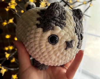 Gato de pan / Peluche de ganchillo / Animal de peluche / Peluche / Amigurumi / Idea de regalo / Artículo terminado / Gato / Gatito / Gato gris y blanco / HECHO A PEDIDO