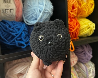 Gatito Negro / Peluche de Ganchillo / Animal de Peluche / Amigurumi / Peluche de Gato / Ideas de Regalo / Producto Terminado / Gatos / Gatito / HECHO A PEDIDO