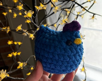 Pollito Azul / Peluche de Ganchillo / Animal de Peluche / Peluche / Amigurumi / Pollo de Peluche / Idea de Regalo / Artículo Terminado / Pollo / HECHO A PEDIDO