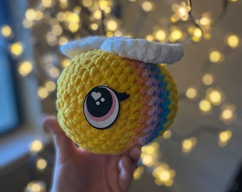 Rainbow Bee | Crochet Plush | Stuffed Animal | Plush | Amigurumi | Bee Plush | Gift Ideas | Finished Item | Bees | Crochet Bees | KayteDids