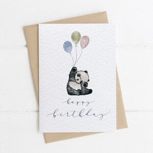 Cartão de feliz aniversário panda, cartão de aniversário para criança, cartão de aniversário para neto, cartão de aniversário feito à mão, cartão exclusivo, cartão panda
