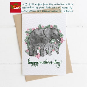 Bebé tarjeta del día de las madres, tarjeta del día de las madres del niño, tarjeta dulce y única para mamá, elefantes lindos, tarjetas de felicitación de caridad