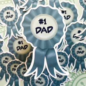 Number One Dad Sticker, Vinyl Waterproof Die Cut Sticker for Father's Day, Gift Decorations for Dad, Gifts under 5, Extra Gifts for Dad