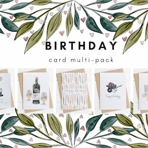 Pacote múltiplo de cartões de aniversário, pacote de cartões com desconto, cartões de aniversário para ela, para ele ou para crianças, cartões de aniversário exclusivos