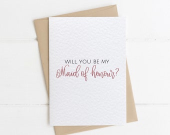 Sé mi tarjeta de dama de honor, serás mi tarjeta para mejor amiga, tarjeta de boda de dama de honor, tarjeta de boda con letra a mano