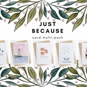 Pacote múltiplo de cartões Just Because, conjunto de cartões com desconto, pacote exclusivo de cartões