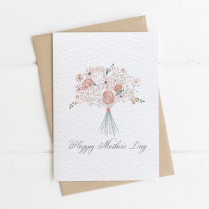 Carte florale de la fête des Mères, carte de vœux heureuse de fête des mères, belle carte pour la fête des mères, carte florale unique pour maman
