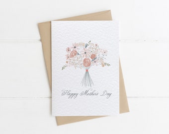 Mother's Day Floral Card, Happy Mother's Day Greeting Card, Beautiful Card for Mother's Day, Unique Floral Card for Mum