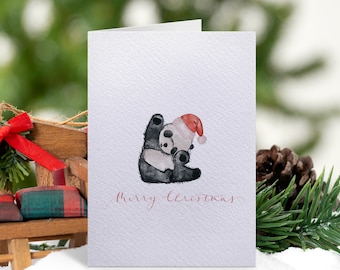 Jolly Panda Christmas Card, Panda Card, Panda Greeting Card, Panda Merry Christmas Card, Animal Christmas Card