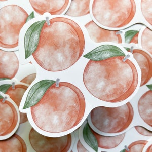 Peach Sticker, Stickers, Just Peachy, Waterproof Stickers, Gifts under 5, Cute Laptop Decal, Waterproof Sticker for Waterbottle, Laptop