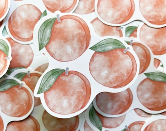 Peach Sticker, Stickers, Just Peachy, Waterproof Stickers, Gifts under 5, Cute Laptop Decal, Waterproof Sticker for Waterbottle, Laptop
