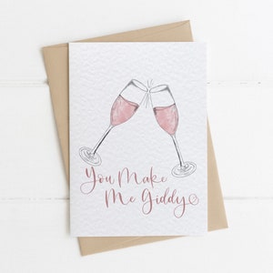 You Make Me Giddy, Valentine Day Card, Valentines card for girlfriend, valentines card for him, First Valentine Day, funny valentines card