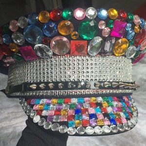 Jewels Crown Military Hat. Burning Man Hat. Festival Hat
