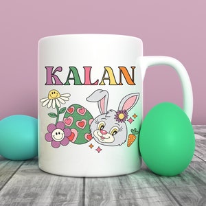 Custom Kids Easter Mug, Personalized Easter Gift, Gift for Girl, Gift for Boy