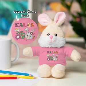 Personalized Easter Bunny Stuffed Animal Custom Bunny Rabbit for Easter Gift Kids Easter Gift Custom Name Easter Bunny Easter Basket Stuffer