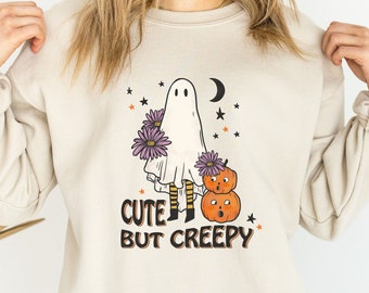 Halloween Ghost Sweatshirt, Cute But Creepy, Cute Ghost Sweater, Spooky Season Ghost T-shirt