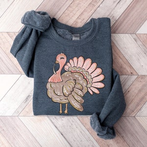 Vintage Turkey Crewneck Sweatshirt, Thanksgiving Cute Turkey Shirt, Vintage Fall Sweatshirt, Autumn Shirt, Thanksgiving Turkey Shirt