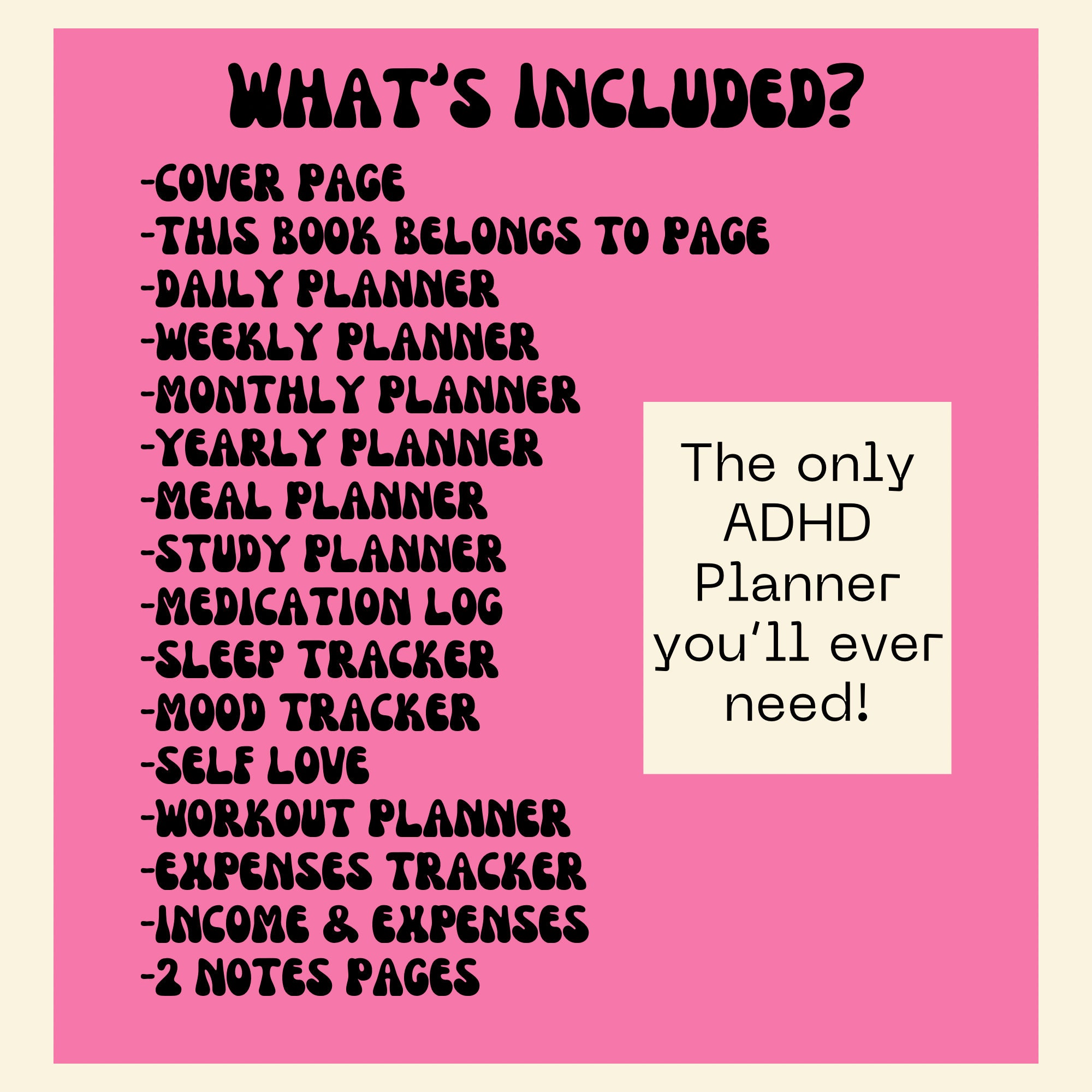 ADHD Printable Planner, ADHD Planner Adult Digital Download