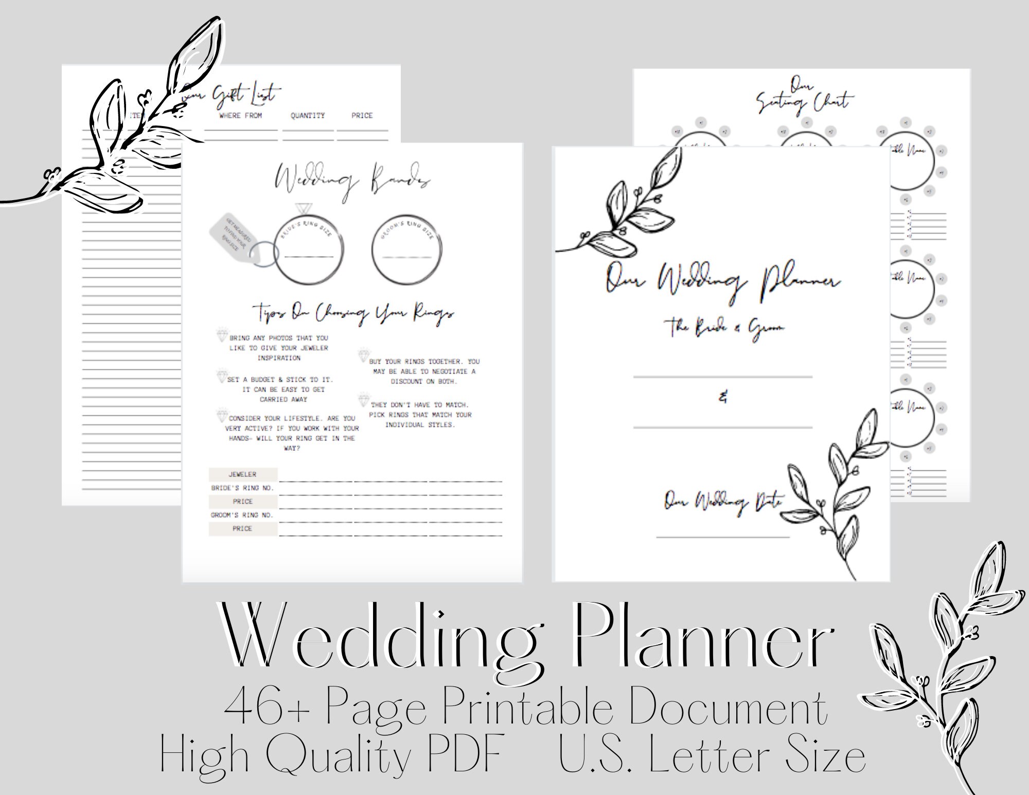 Printable Wedding Planner &amp; Wedding Organizer Wedding | Etsy