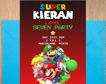 Super Mario Invitation Etsy