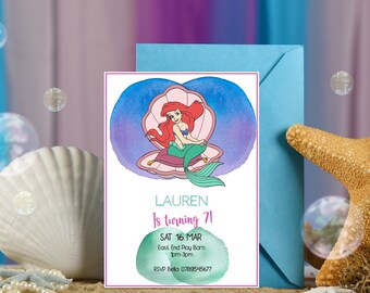 Ariel Invitation Etsy
