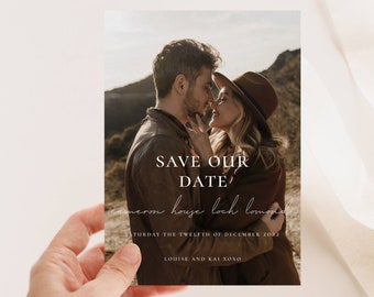 Minimalist Save our Date Save the Date with Photo Template Photo Save the date for Wedding Instant digital download