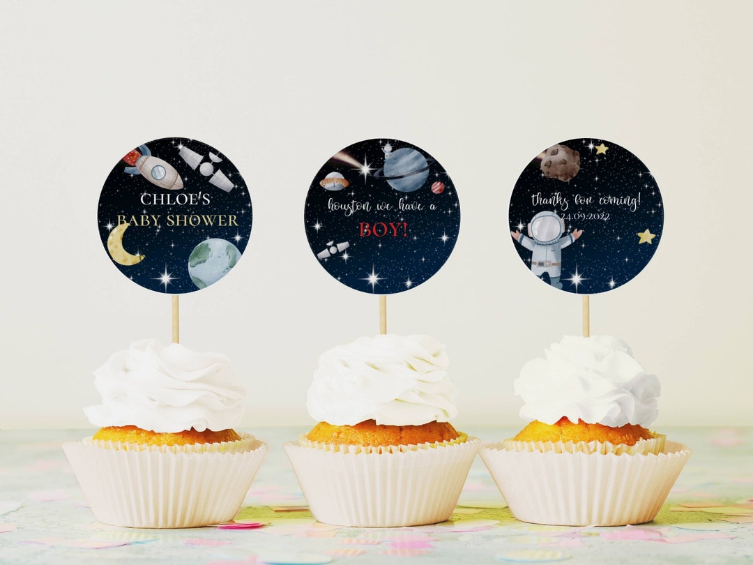 Cake Topper Template for Baby Shower, Outer Space Cake Toppers ...