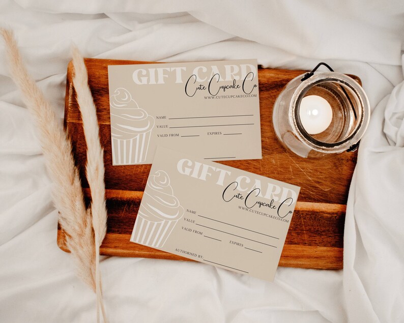 Bakery Gift Voucher Template Cupcake Gift Card Editable Small Business