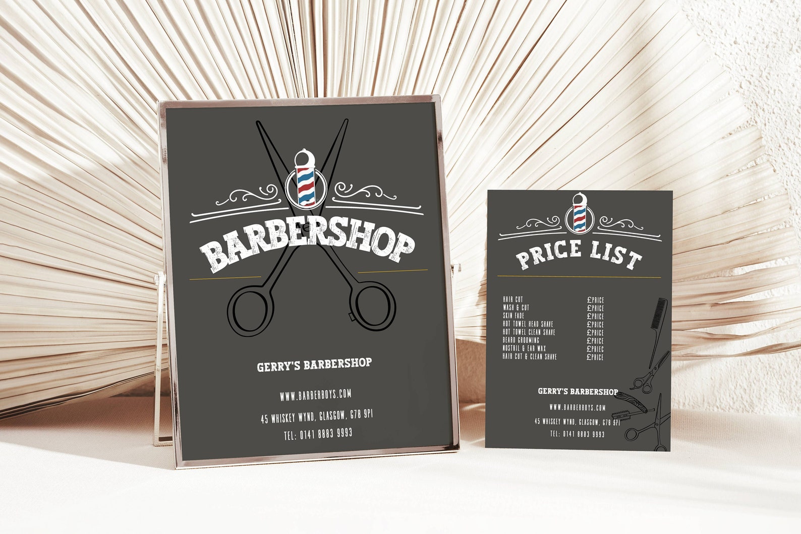 Editable Barber Shop Price List, Business Price List, Barber Shop Flyer