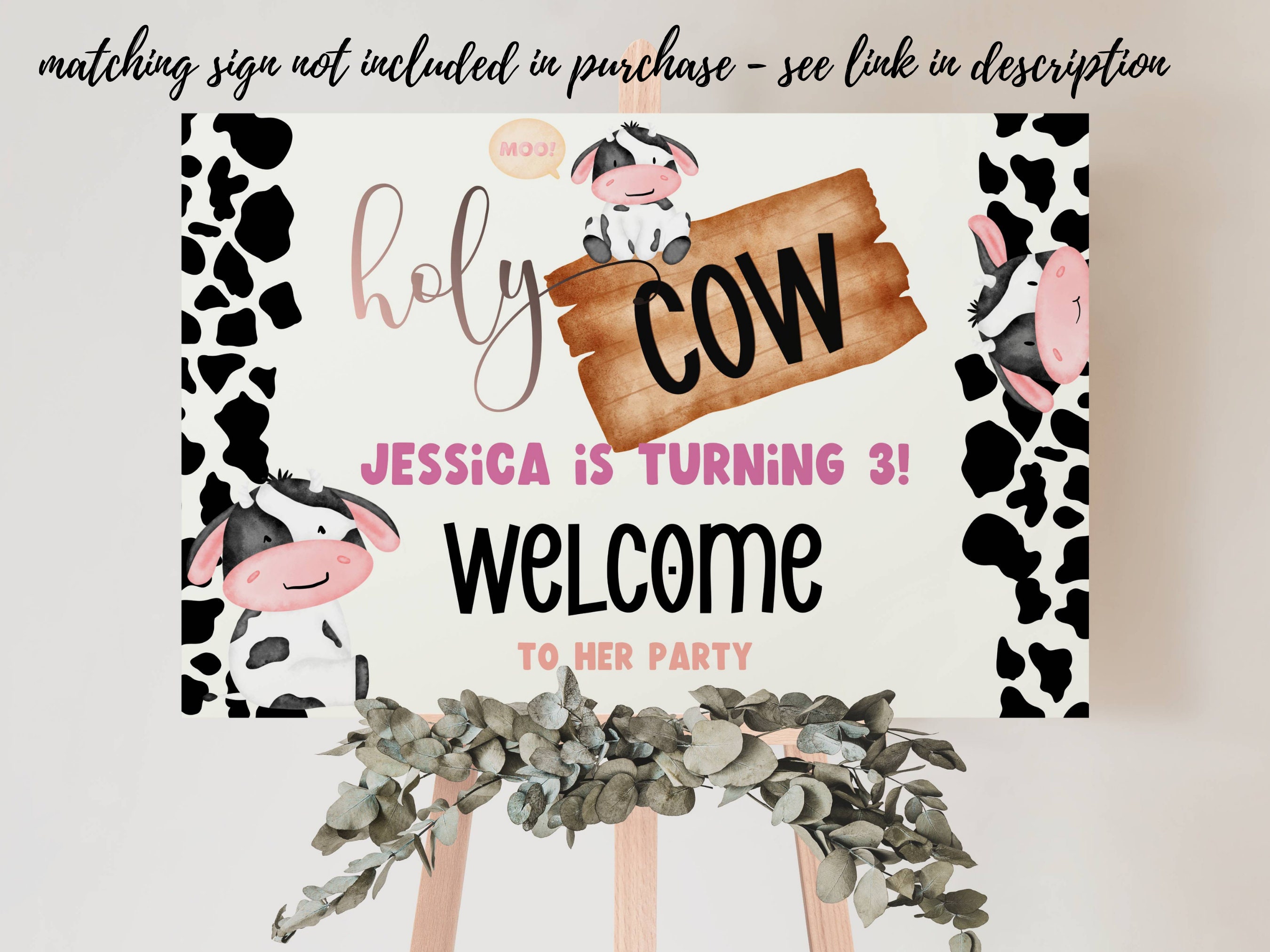 Editable Cow Birthday Party Invitation, Cow Print Party Invite ...