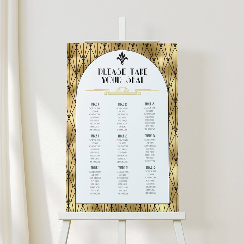 Gatsby Seating Chart Etsy