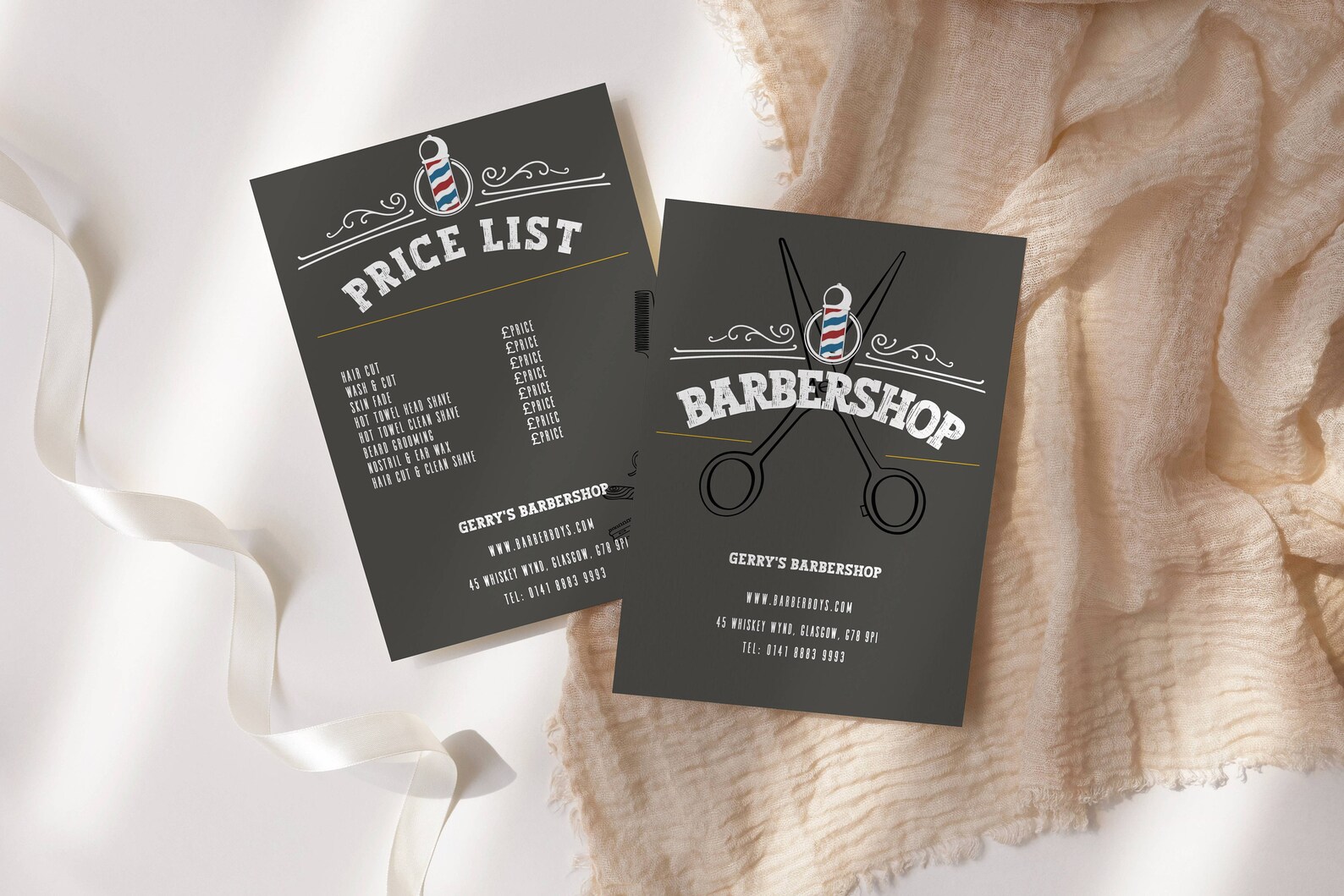 Editable Barber Shop Price List, Business Price List, Barber Shop Flyer