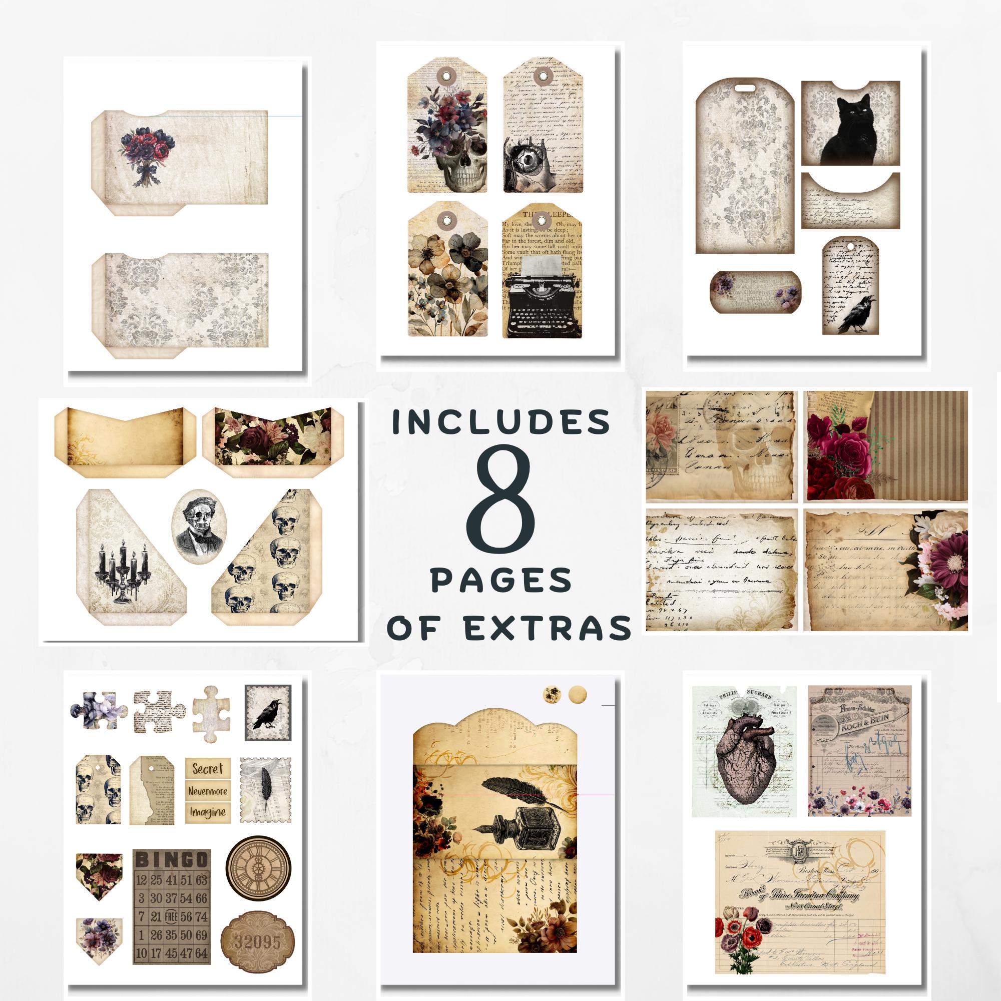 Gothic Junk Journal Kit: Victorian Ephemera, Dark Romance (digital ...