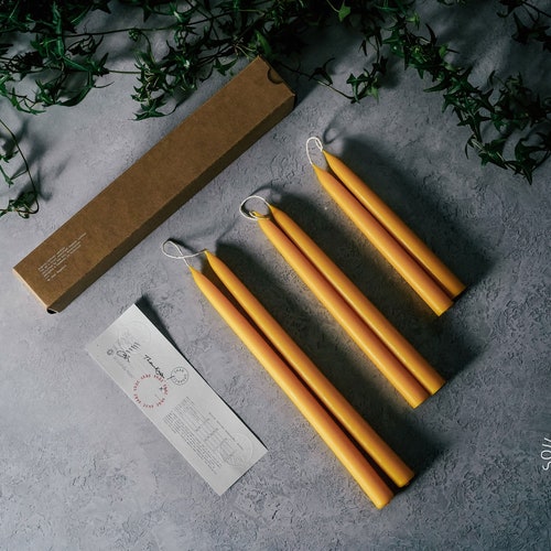 Certified Organic Beeswax Dinner Candle Taper Candle Etsy