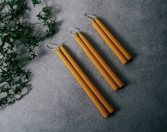 Certified Organic Beeswax Dinner candles, Taper candles - 8", 10” & 12"