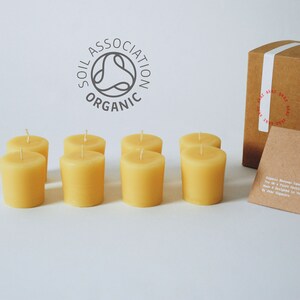 Certified Organic Beeswax Votives, Beeswax Votive candle