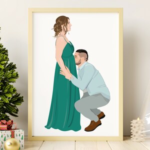 Custom Portrait, Personalised Gift, Friends, Couple, Family Drawing, Christmas Gift, Mothers Day Gift, Painting from Photo image 4