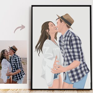 Custom Portrait, Personalised Gift, Friends, Couple, Family Drawing, Christmas Gift, Mothers Day Gift, Painting from Photo image 2