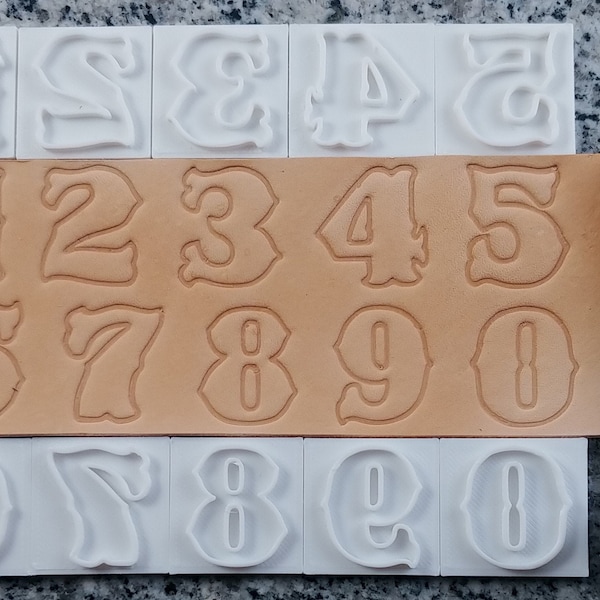 1" Number Set to Match Tandy Craftool 1" Letter Set, 3D Printed for Leather Work