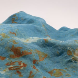 Large Eco-Dyed Silk Scarf - &quot;Copper Pool&quot;
