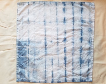 Indigo Shibori Dyed & Handmade Bandana - "Fields of Blue"